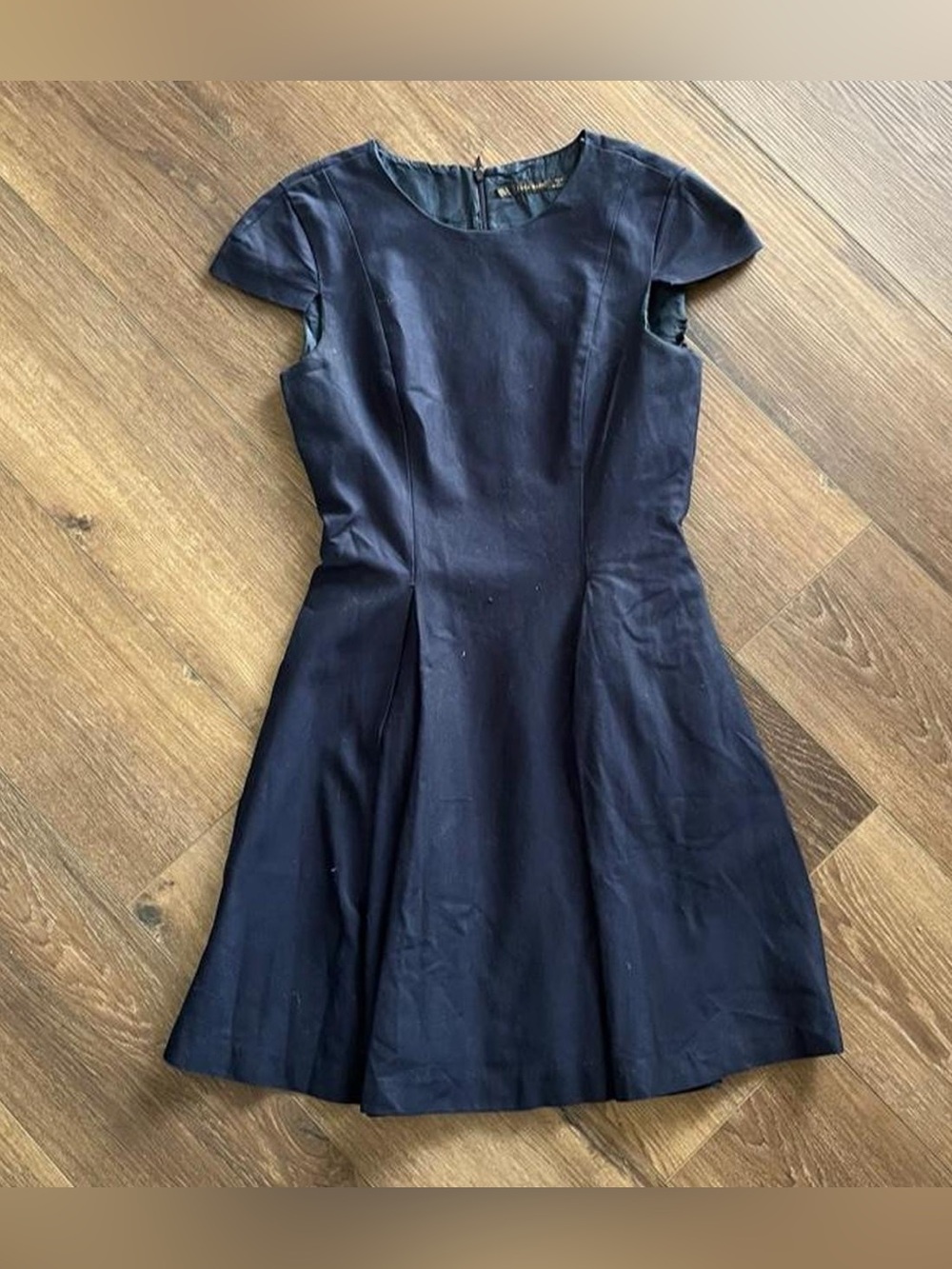 Zara Basic Navy Blue Cap Sleeve Dress